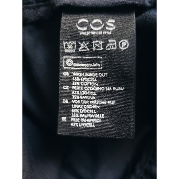 COS Cotton Blend Trousers Navy Size US 10 - Picture 9 of 9